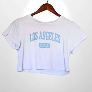 White Los Angeles Crop Tee in Size M